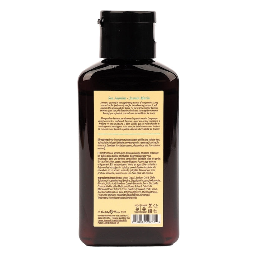 Earthly Body Aphrodisiac Bubble Bath Sea Jasmine 2 oz back label view