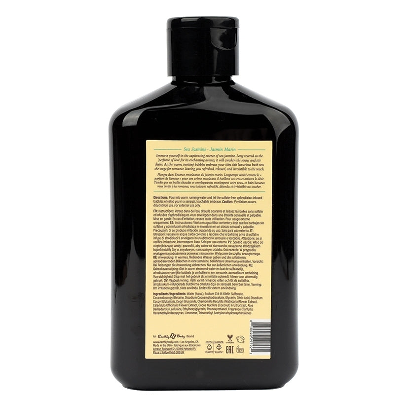 Aphrodisiac bubble bath 8.4 oz bottle back label