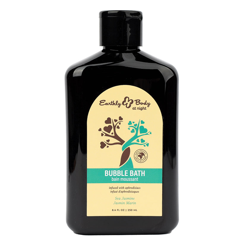 Earthly Body Aphrodisiac Bubble Bath Sea Jasmine 8.4 oz front bottle view