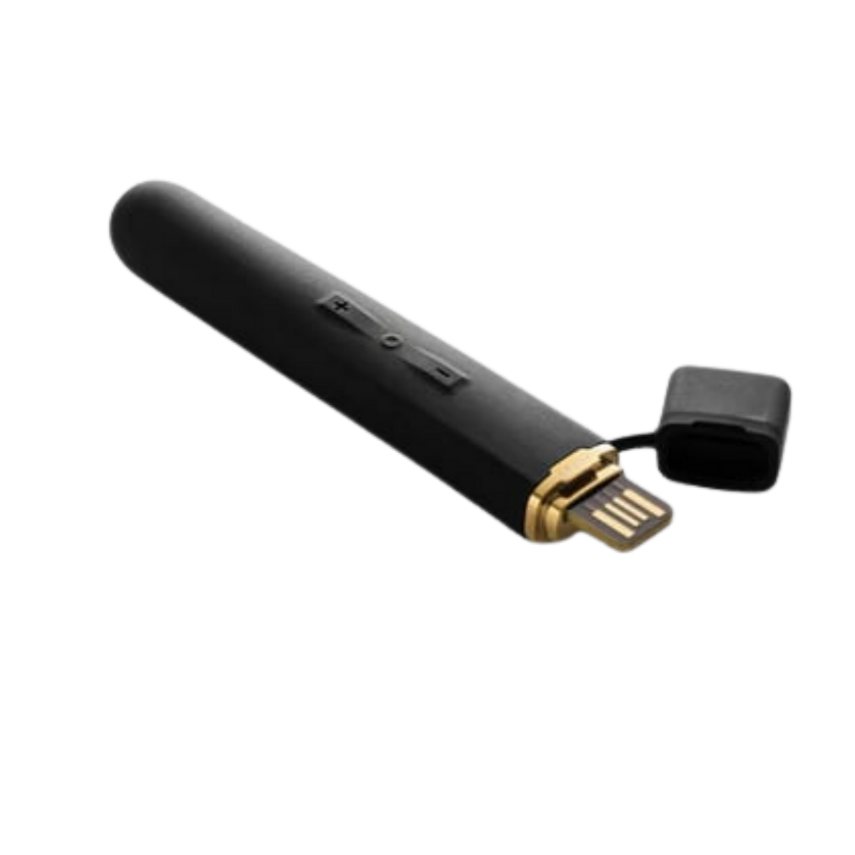 black rechargeable silicone vibrator with magnetic USB charging cable