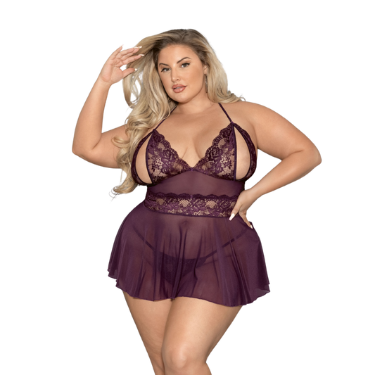 Boxed Shorty Halter Babydoll Set