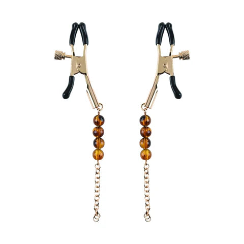 Amber Beaded nipple Clamps