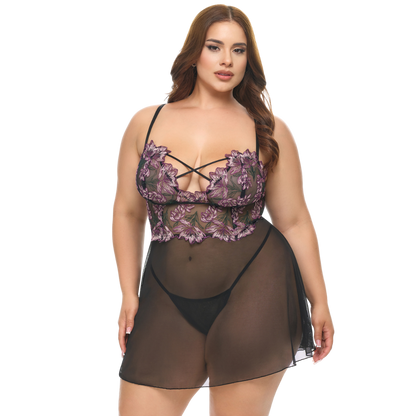 Adela Floral Sheer Babydoll