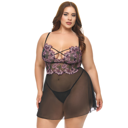 Adela Floral Sheer Babydoll