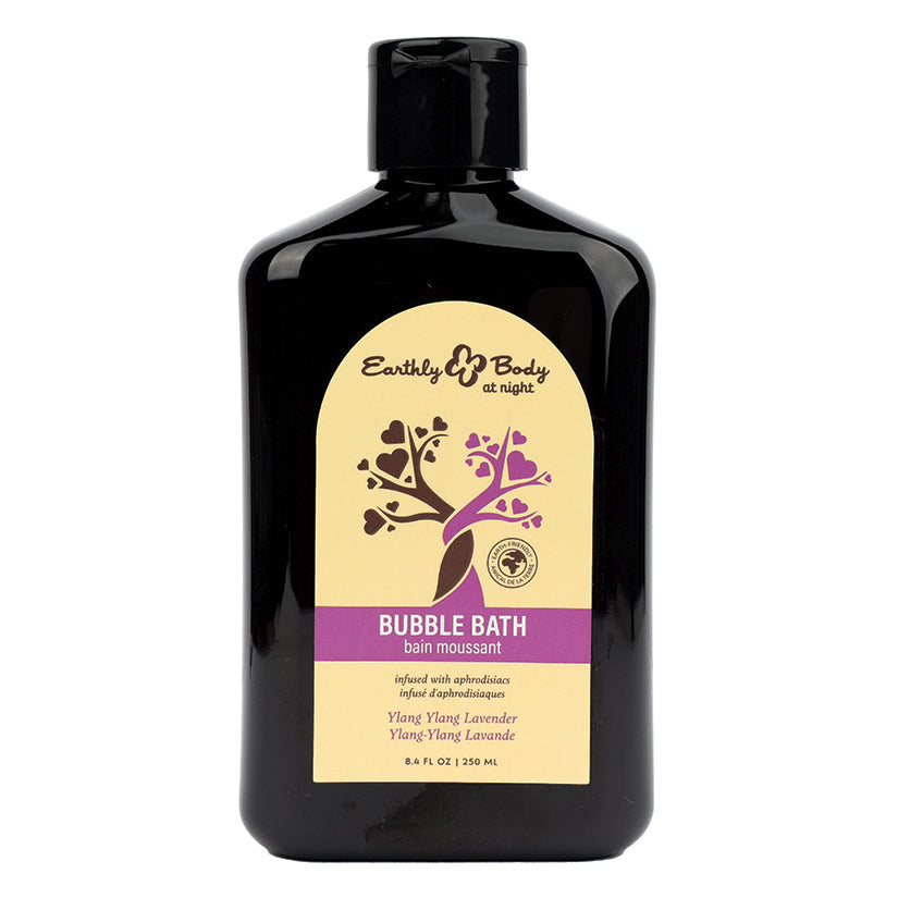 Earthly Body Aphrodisiac Bubble Bath Ylang Ylang Lavender 8.4 oz front bottle view
