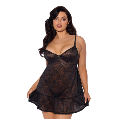 Flora Lace Babydoll & G-String Set