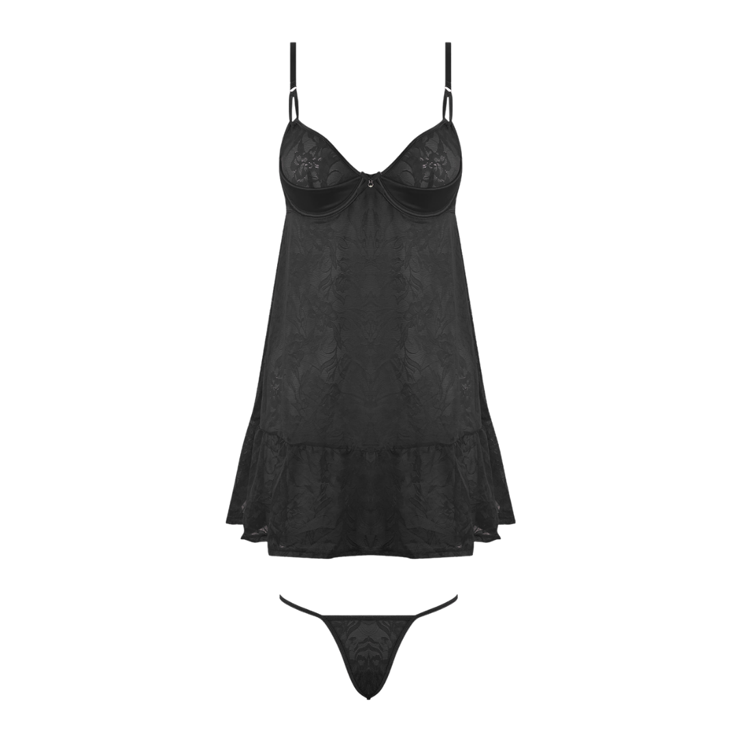 Flora Lace Babydoll & G-String Set