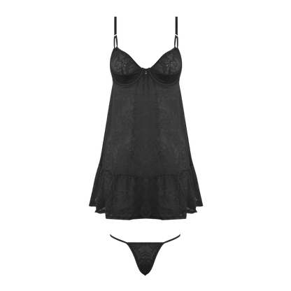 Flora Lace Babydoll & G-String Set
