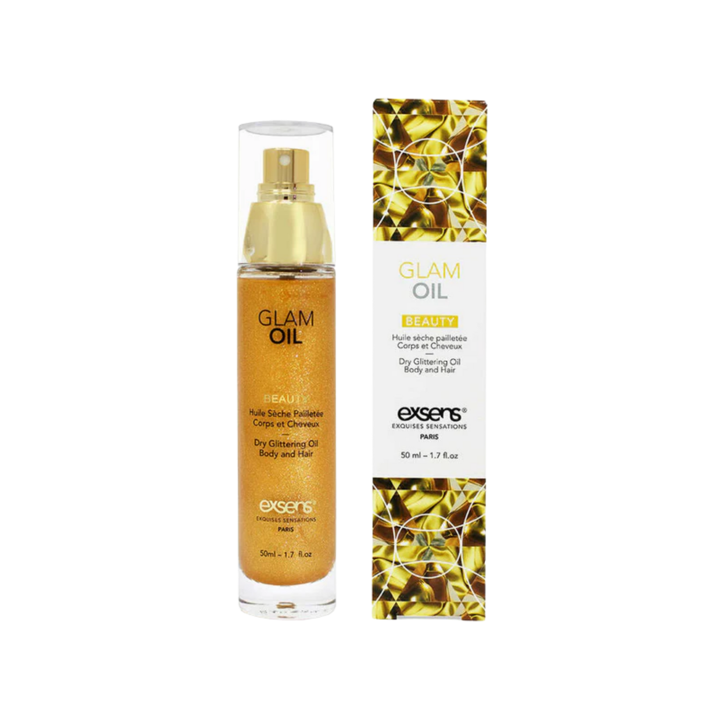 Glam Oil shimmering dry body and hair oil with eco-friendly glitter