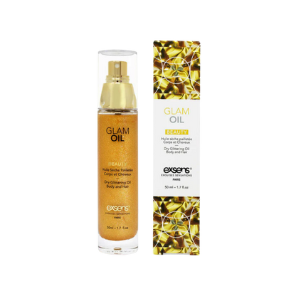 Glam Oil shimmering dry body and hair oil with eco-friendly glitter