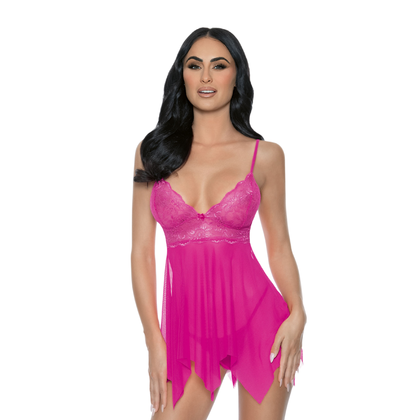 Handkerchief Lace & Mesh Babydoll