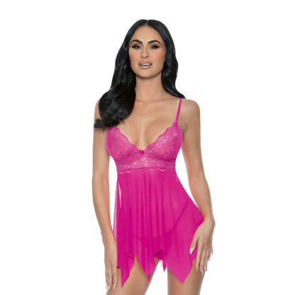 Handkerchief Lace & Mesh Babydoll