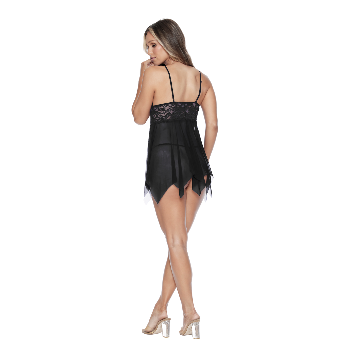 Handkerchief Lace & Mesh Babydoll