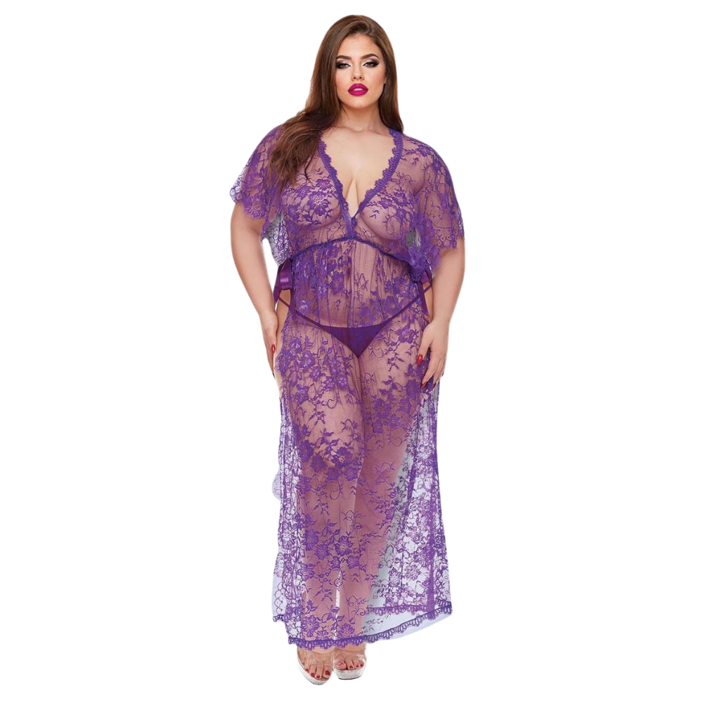 Midnight Desire Sheer Lace Gown