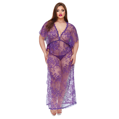 Midnight Desire Sheer Lace Gown