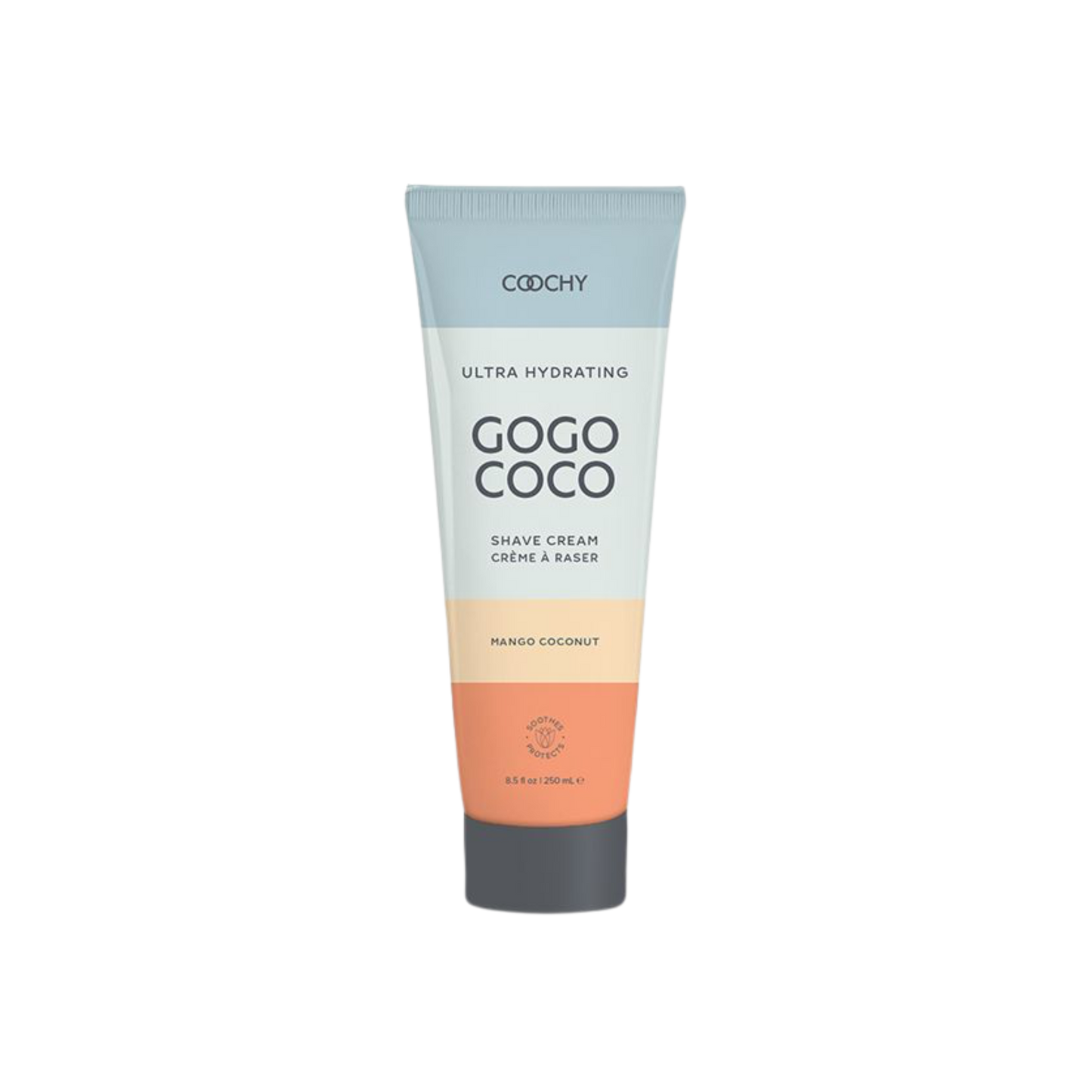 “Coochy Ultra Hydrating Shave Cream GoGo Coco – 8.5 oz bottle – Mango Coconut scent”