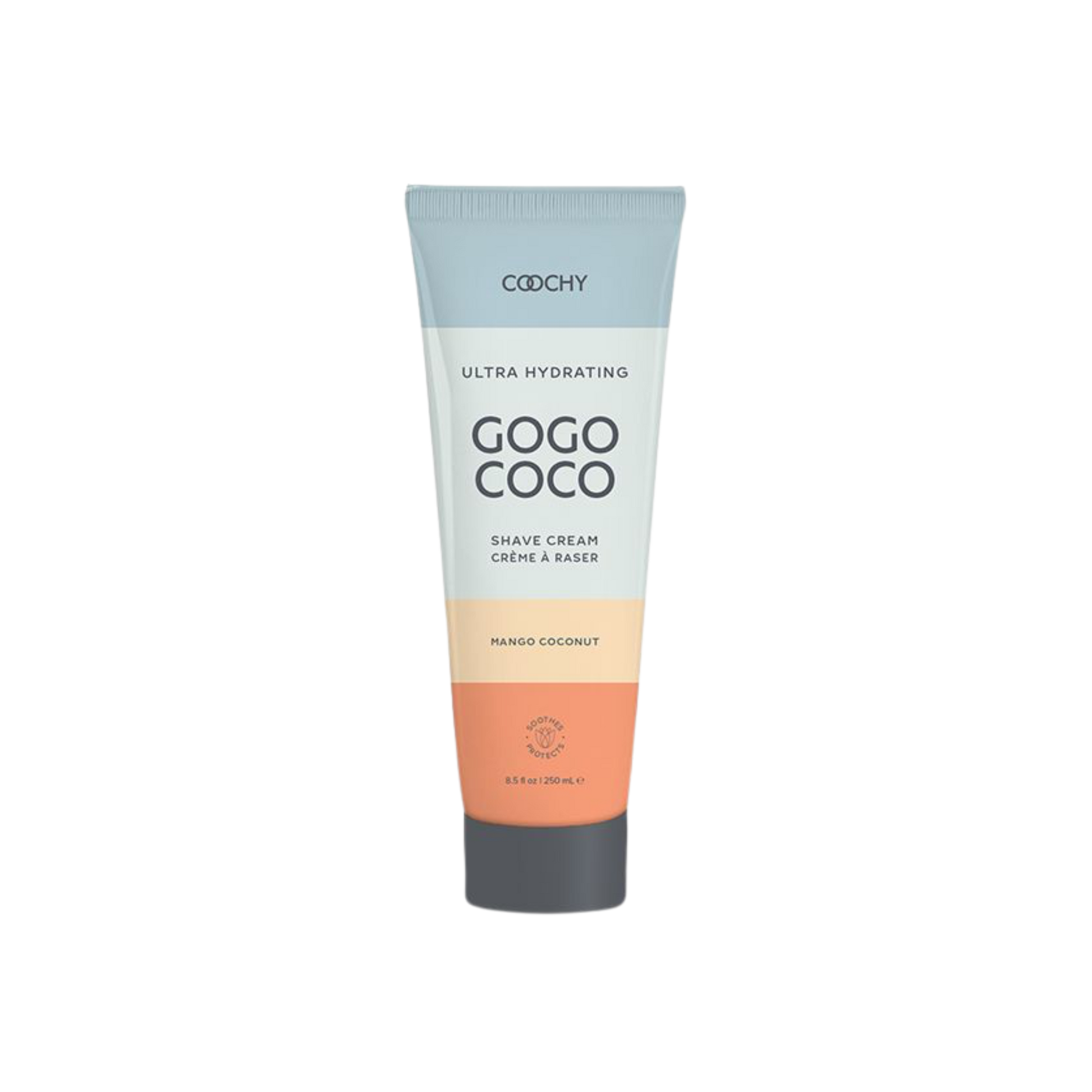 “Coochy Ultra Hydrating Shave Cream GoGo Coco – 8.5 oz bottle – Mango Coconut scent”