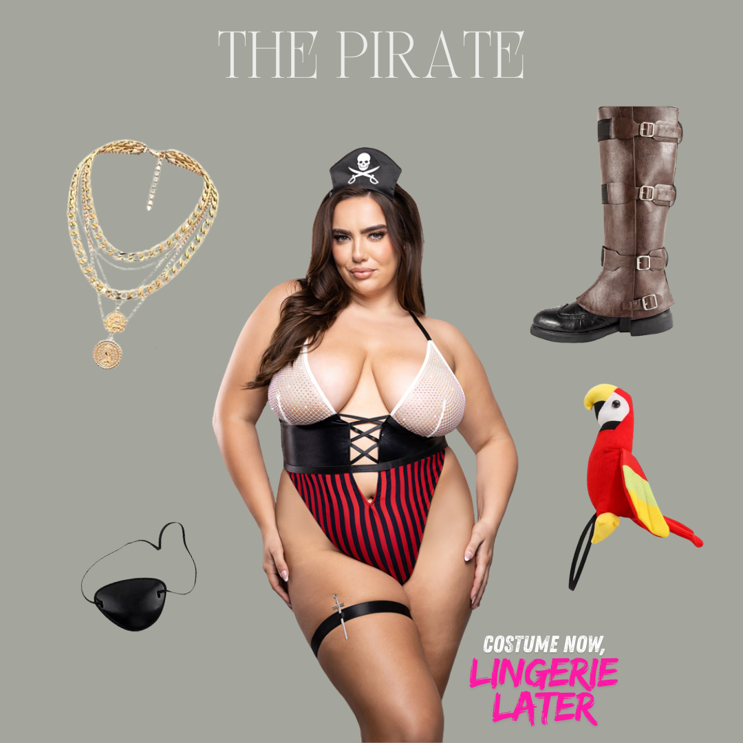 Castaway Pirate costume styling inspiration with coordinating accessories