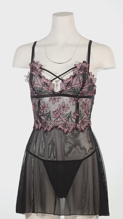Adela Floral Sheer Babydoll