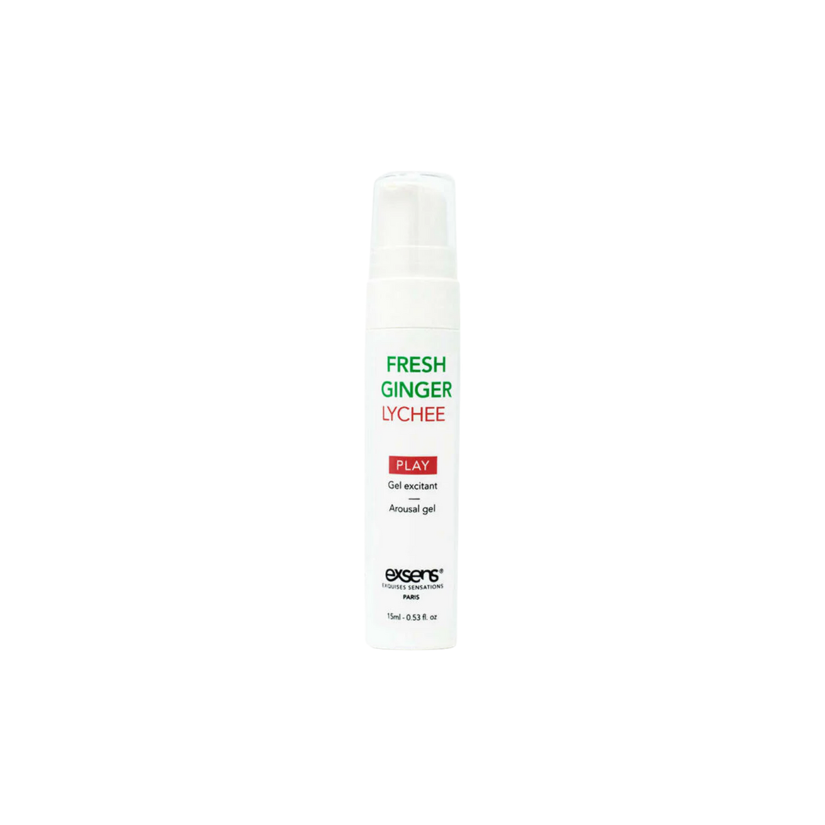Exsens Fresh Ginger Lychee Arousal Gel tube and box